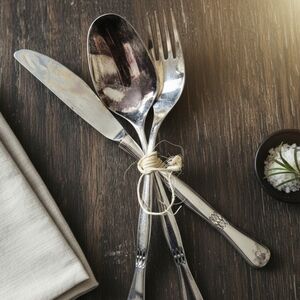 Wilkens Silhouette Silver Plate Set Knife Fork Spoon Germany MCM Walter Storr